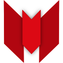 Betman logo. A red bat drawn with polygons